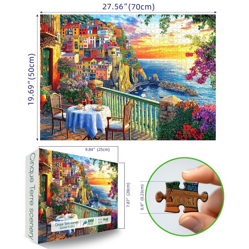 Italy Cinque Terre Jigsaw Puzzles for Adults 1000 Pieces Coastal
