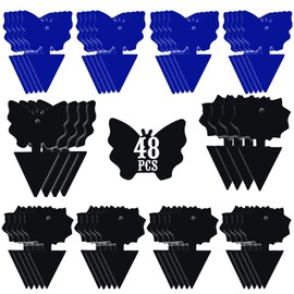 USKICH Sticky Traps Gnat Killer Fruit Fly Traps Non-Toxic and Odorless Fungus Gnat Traps Insect Traps Black Sticky Trap for Indoor and Outdoor Plants（48Pcs Black）