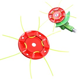 XiXiRan Universal Lawn Trimmer Head, XiXiRan Aluminium Grass Mowing Head, Aluminium Mowing Line Head, Double Thread Head for Brush Cutter, Aluminium Line Head Grass Trimmer (Iron Plate Red)