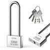 Lengthened Padlock with 6 Keys, 50mm Long Shackle Padlock High