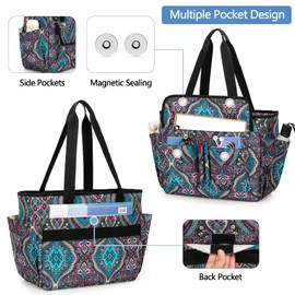 LoDrid File Bag with Extra Document Organizer Case for Letter Size File Folder, Large Utility Bag with 15.6” Laptop Padded Sleeve for Work, Business, Totem