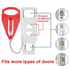 Portable Hotel Door Safety Lock - Travel Essentials for Women (Red)