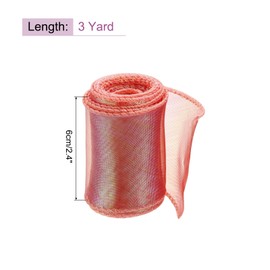 QUARKZMAN 60 mm Wide Glitter Transparent Wired Organza Ribbon Pastel Iridescent Iridescent Chiffon Ribbon 2.7 m Red for Gift Wrapping, Bouquets