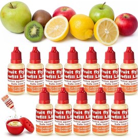 4 Pack Fruit Fly Trap Refill Liquid, 0.68oz/ Bottle Liquid Fruit Fly Traps for Indoors Non Toxic Safe Near Food, Effective Lure Refill for Indoor and Kitchen Use, Red - Color: 12
