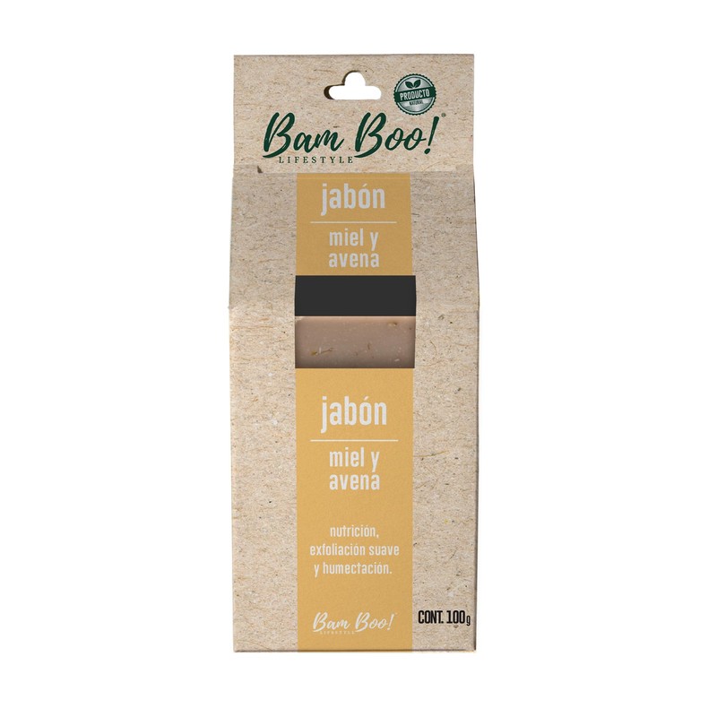 Jabón Artesanal Natural Miel y Avena 100 g Bam Boo!