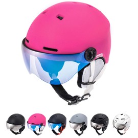 Ski Helmet for Men Women Boy Girl Kid Children Skiing Snowboard Certified Safety Professional Snow Sports Earmuff Winter Warm (L (58-61cm), Pink)