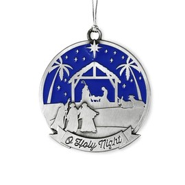 Oh Holy Night Antique Silver Christmas Ornament and Enamel by Lifebeats