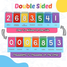 Aizweb Student Place Value Flip Chart,Math Manipulatives,Double-Sided with Whole Number & Decimals,1st 2nd 3rd Grade Classroom Must Haves,Homeschool Teacher Back to School Supplies Teaching Essentials
