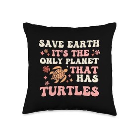 Animal Rights Earth Day turtles lover gift Save Joke Devotees Easily Distracted by Turtles Throw Pillow, 16x16, Multicolor