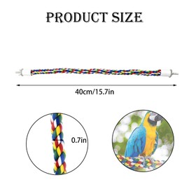 Parrot Perch, 2 Pcs Cotton Rope Bird Perch for Climbing, Safe and Durable Bird Toy, 40cm Length for Parrots and Pet Birds, Ideal for Cage Entertainment and Mental Stimulation