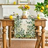 Artoid Mode Eucalyptus Leaves Spring Table Runner, Seasonal Summer Kitchen