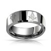 Bling Jewelry Square & Compass Freemason Masonic Titanium Wedding Band