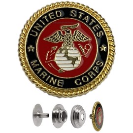 H&K - Botones a presión US Marine Corp en color epoxi, 5 juegos incluidos, línea de alta calidad 24 juego de broches de cuero para mejorar el aspecto de cinturones de cuero para hombres, chalecos y chaquetas de cuero, gran adición al chaleco de motocicle