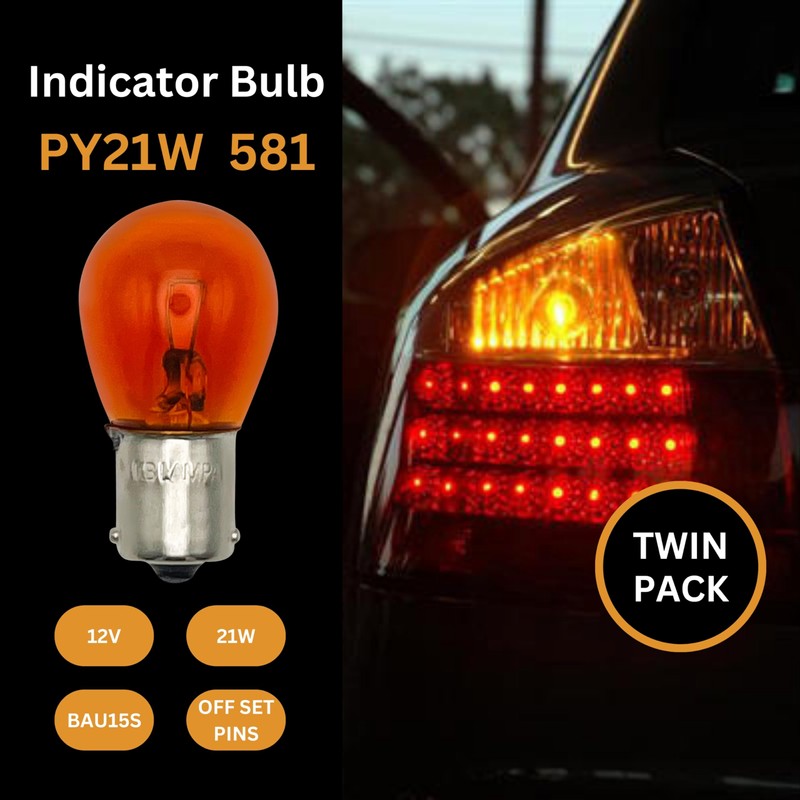 Tek Automotive 581 PY21W Car Bulb – Indicator Bulbs 12V