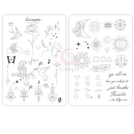 3PCS Rasmet Silicone Tattoo Training Pad 1.5mm Thickness Double Sided Pre-printed Gray Design Fine Line Tiny Practice Skin for Tattoo Line Practice Shading