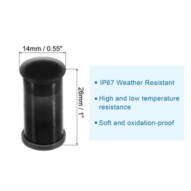 MECCANIXITY Solar Connector Caps, 15 Set Weather Resistant IP67 Male and Female Dust Cap 26mm x 14mm for Solar Panel Connectors, Black