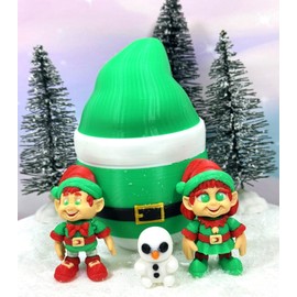 7Pcs 3D Printed Christmas Elf Figures, Articulated Mini Fidget Toys, Mini His and Her Elves, Reindeers and Snowman, Fidget ADHD Toy - Elves-SET1