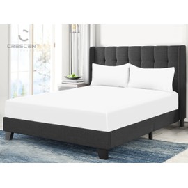 200 Thread Count Hotel Quality Bedding 100% Pure Egyptian Cotton Fitted Sheet - Stretches Up To 25cm Deep (White, King: 152x200cm + 25cm Deep)