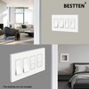 BESTTEN 2 Pack 4 Gang Screwless Wall Plate, USWP4 Off