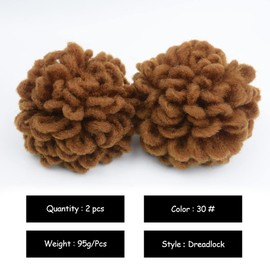 Yinmei Baibian 2Pcs Locs Ponytail Dreadlocks Bun Drawstring Locs Ponytail Hair Braided Petal Bun Chignon Faux Loc Braids Buns Synthetic Clip in on Hair Extensions for Black Women Girls(30#)