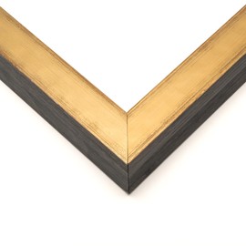 26x18 Shadow Box Gold Scuffed Siena Display Frame | 1.5 Inch Deep | 1.125 Inch Moulding Width | Includes Shatter Resistant Acrylic Plexiglass, Foamboard Backing and Hanging Hardware