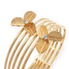 Avalaya Textured Crystal Flower Upper Arm Bracelet/Gold Plated/Up to 26cm
