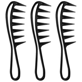 TIESOME 3 Pcs Wide Tooth Comb for Women, Curling Shark Combs Styling Accessories Anti-Static Durable Hairdressing Tool for Curls Detangler Detangling Curly Thick Shower Styling Dry
