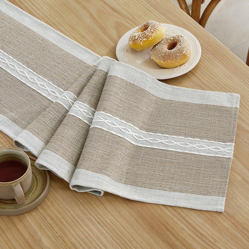 Wracra Embroidered Table Runner Linen Table runners 36 inches Long