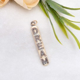 Dream Inspirational Diamond Pendant in 925 Sterling Silver - Enamel Pendant 0.35 Carat Brown Natural Diamonds (I2-I3 Clarity) for Women Inspirational Locket for Gift