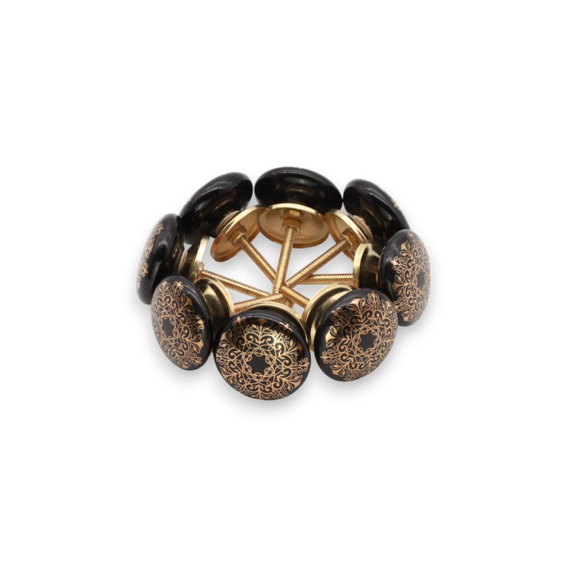 Infinity Decor Pack of 8 Emerald Black & Golden Floral