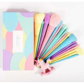 Docolor Juego de 17 brochas de maquillaje brochas sintéticas para base polvos rubor correctores sombras de ojos juego de brochas de maquillaje