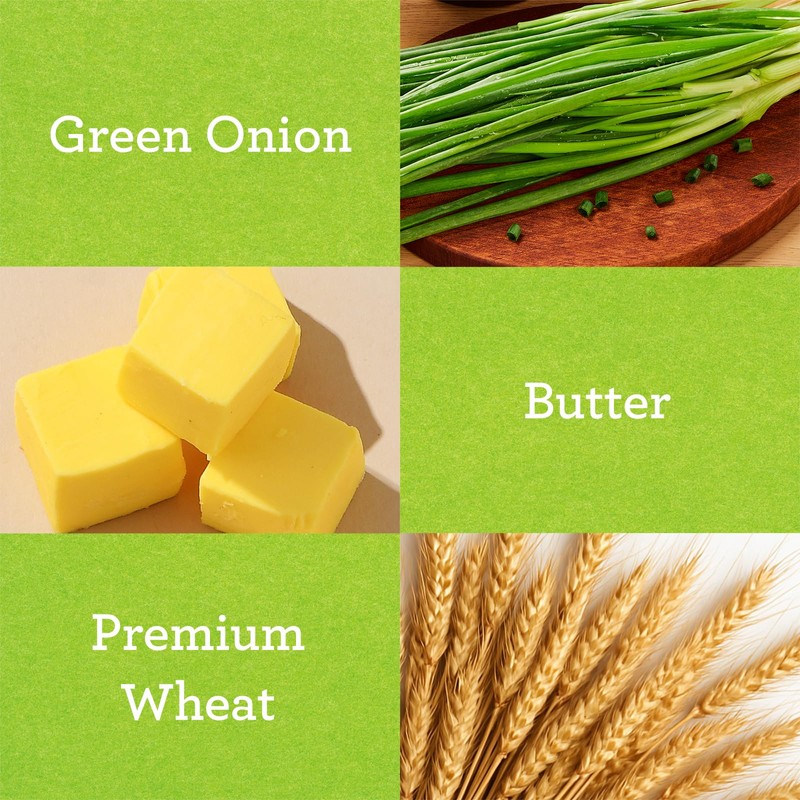 Vloong Green Onion Flavor Thin Crackers, Individual Packs with Versatile