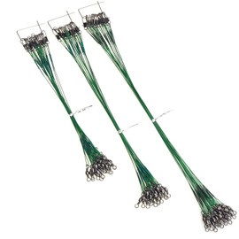 MOBOREST 60PCS Fishing Leaders, Hi-Low Rig Fish Line Stainless Steel Wire Leader with Swivel Snap Assortment Fishing Gear Connect for Lures Bait Rig Hooks