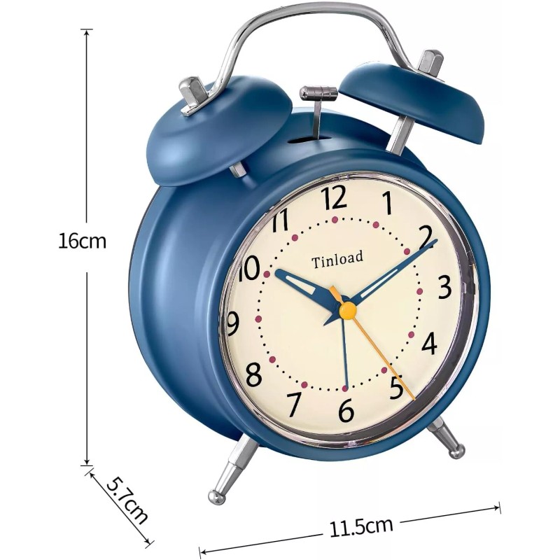 Tinload Vintage Style Loud Alarm Clock for Heavy Sleepers Adults,