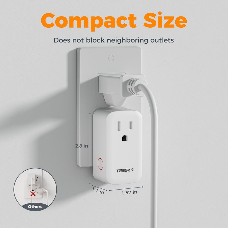 TESSAN Remote Control Outlet Wireless Wall Mounted Light Switch, Range