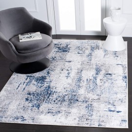 SAFAVIEH Area Rug 8x10 - Amelia Collection - Large - Grey & Light Blue, Modern Design, Non-Shedding & Easy Cleaning, Ideal for Living Room, Bedroom, Office, Dining Space (ALA777G)
