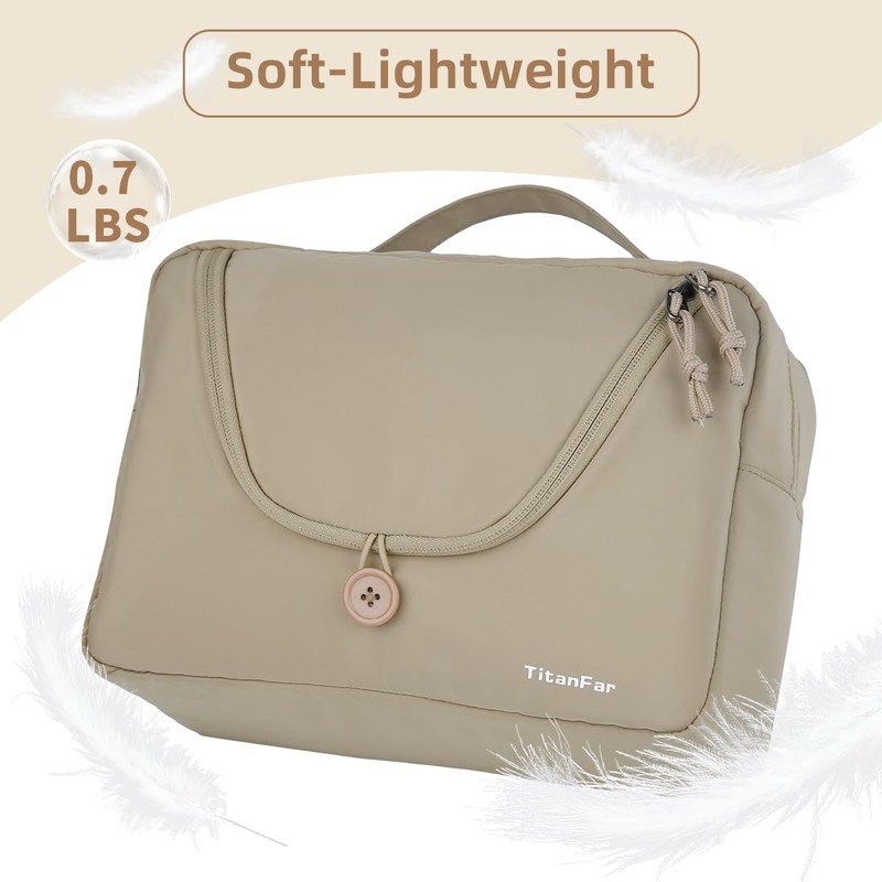 12Pockets Womens Makeup Bag, LightWeight Travel Toiletry Bag Womens, Large-Open