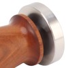 Coffee Tamper with Flat Stainless Steel Base Wooden Handle Coffee