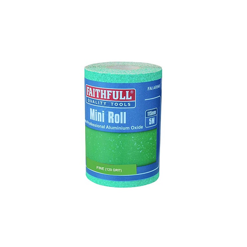 Faithfull FAIAR5120G 5M Fine (120 Grit) Sandpaper Roll Green (Pro)