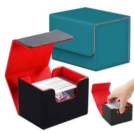 2 Boxes Leather Deck Card Boxes, Card Deck Box, Card Deck Case, Large Size Fit 100 Plus Sleeved Cards Deck Game Box, Compatible with MTG TCG