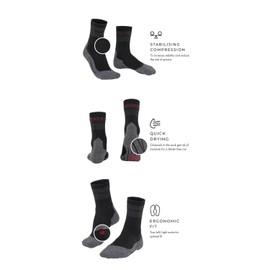 FALKE Women's TK Stabilizing Hiking Socks Medium Cushion Stabilising Compression Anti-Bubble Breathable Quick-Drying Climate Regulating Odour-Inhibiting Wool Functional Material 1 Pair