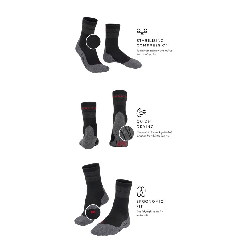FALKE Women's TK Stabilizing Hiking Socks Medium Cushion Stabilising Compression