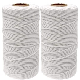 656Feet Cotton Twine String for Cooking/Butchers/Craft/Baker 2MM 8Ply (White)