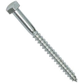 AERZETIX - C44557 - Set of 50 - Key Screws - Wood Screws M5x60mm - with Hexagonal Head 6 Sides - DIN571 - Galvanised Steel - Mounting Fixing Roof Plywood Plywood Panels