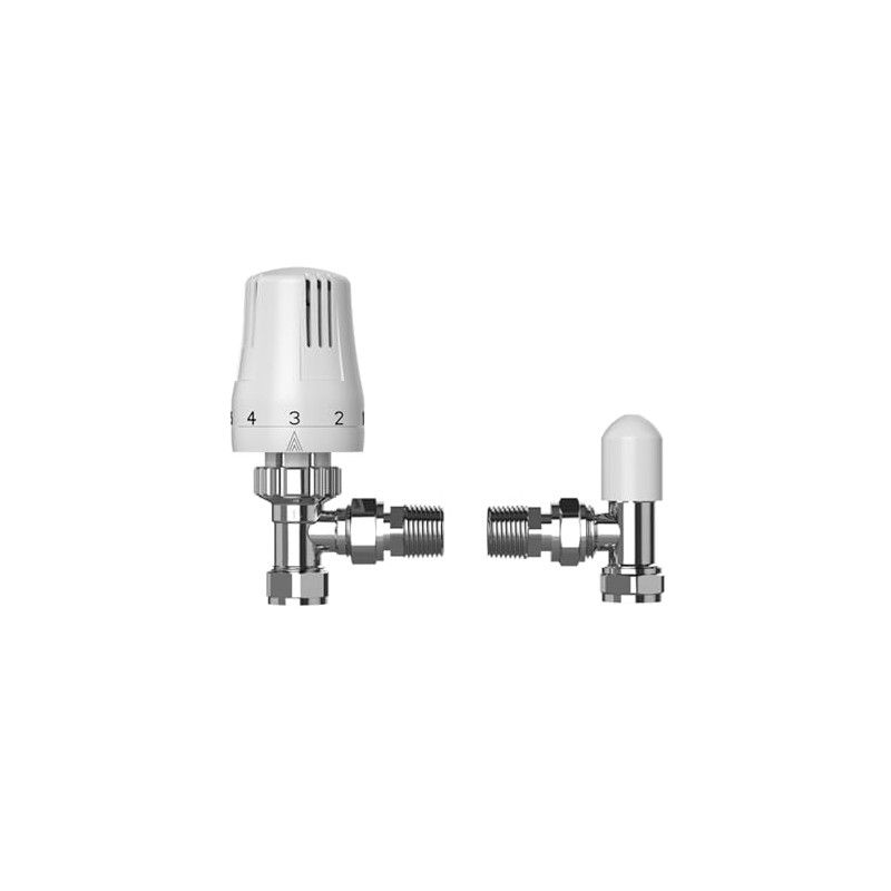 Plumb Bliss Thermostatic TRV Valve (15mm x 1/2") Angled with