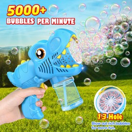 Yunaking Toys for Boys Girls Ages 4-8 - 2 Pack Bubble Machine Gun Rechargeable Dinosaur Toy Gift for 4 5 6 7 8 Boy Girl Kids Toddlers Outdoor Toys 4-6 Easter Basket Stuffers Christmas Valentines Gift