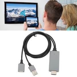 Multimedia-Schnittstellenkabel, HDTV-Kabeladapter 1080P HD-Multimedia-Schnittstellenkabeladapter für Mobiltelefon-TV-Projektor (Black)