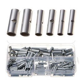 YFFSFDC Bare Crimp Sleeves 200pcs BN1.25,2,5.5 Bare Terminals Wire Terminal Kit Bare Copper Butt Splice Terminals Non-Insulated Ferrule Copper Tube Ferrule Terminals for Industrial Equipment Stable Performance Durable DIY Wire Repair Sleeve