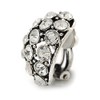 23mm Tall/C-Shape Clear Crystal Clip On Earrings In Silver Tone