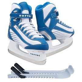 Jackson Ultima Softec Sport ST6100 Blue Ice Skates for Women, Size: Adult 5 Bundle with Skate Guards